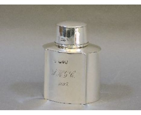 A Victorian silver tea caddy, London 1894