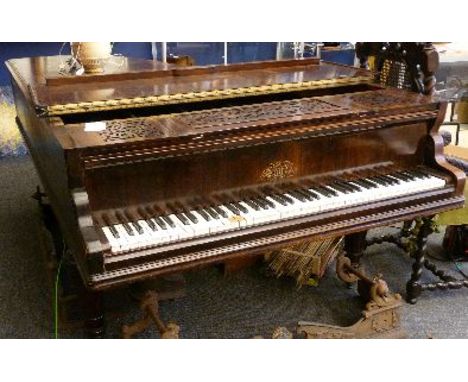 A late 19th century rosewood cased grand piano, by Ercol Paris, 134cm wide