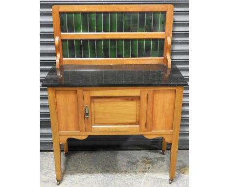TILE BACK MARBLE TOP WASHSTAND  
