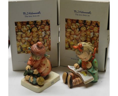 2 HUMMEL FIGURES BOOK WORM 979 &amp; SLEEP TIGHT 255 BOXED  