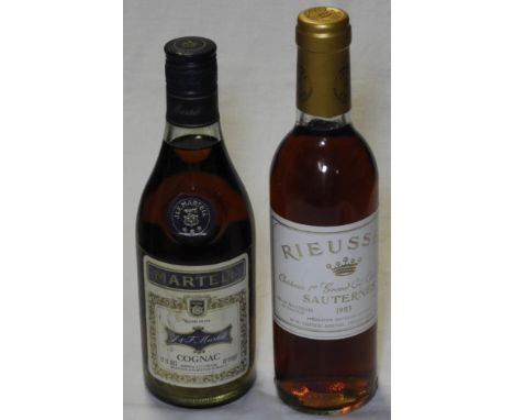 HALF BOTTLE 1983 SAUTERNES &amp; HALF BOTTLE MARTELL COGNAC  