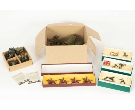 A collection of toy soldiers to include Britains 4th Queen's Own Hussars, boxed, Frontline figures, three boxes, Dinky Toys C