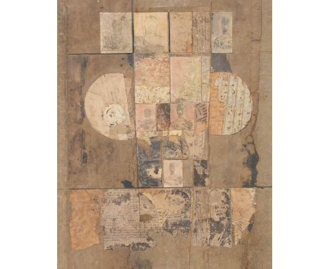 ARR Nigel Temple (1926-2003)Royal Ascentsigned and dated lower right 30.9.2001mixed media with collage30cm x 25cm  Nigel Temp