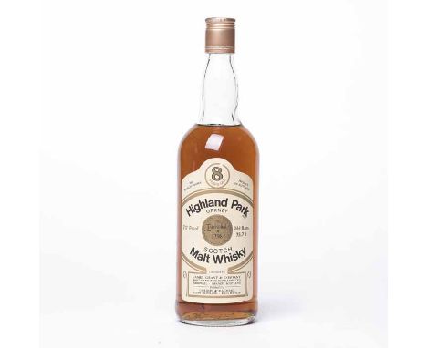 HIGHLAND PARK 8 YEAR OLD
Orkney Malt Scotch Whisky, distilled by James Grant & Company, bottled by Gordon & MacPhail. 26 2/3 