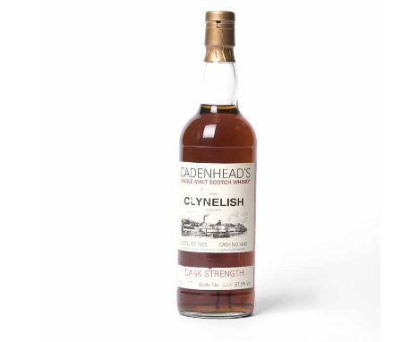 CLYNELISH 1972 CADENHEAD'S
Single Malt Scotch Whisky. Distilled 1972. Cask no. 5643 and bottle no. 425. 70cl, 61.5% volume