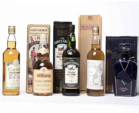 BALLANTINE'S AGED 21 YEARS Blended Scotch Whisky. Labelled for the Asian market. 50cl, 43% volume, in blue Wade decanter in b