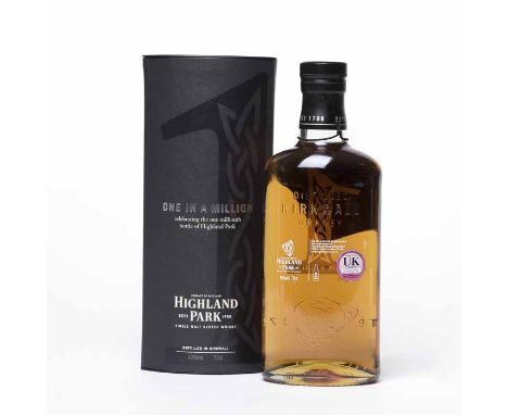 HIGHLAND PARK 'ONE IN A MILLION' Single Malt Scotch Whisky, Celebrating the one millionth bottle of Highland Park. A limited 