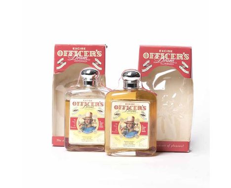 EXCISE OFFICER'S DRAM (2) Blended Scotch Whisky. Produced by The Cromdale Whisky Company Ltd, Inverness. 25cl, 40% volume, in