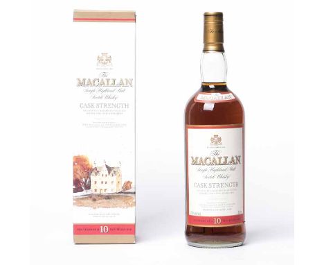 THE MACALLAN 10 YEARS OLD CASK STRENGTH
Single Highland Malt Scotch Whisky. 1 litre, 57.7% volume, in carton. 