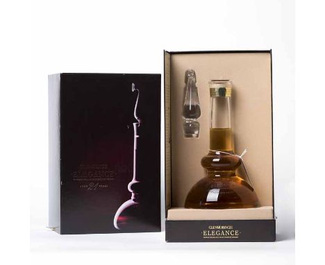 GLENMORANGIE ELEGANCE AGED 21 YEARS Single Highland Malt Scotch Whisky. 70cl, 43% volume. In still-shaped decanter with glass