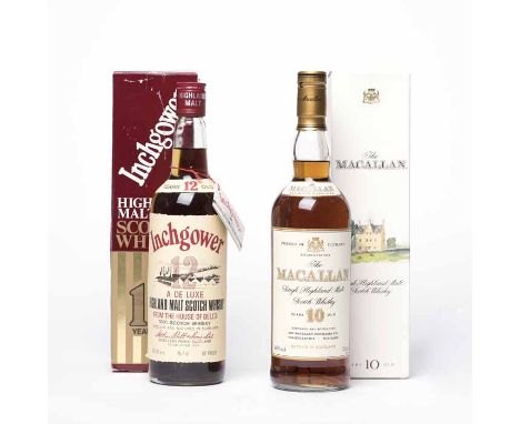 THE MACALLAN 10 YEAR OLD
Single Highland Malt Whisky. 75cl, 40% volume, in carton.
INCHGOWER 12 YEAR OLD
'A De Luxe Highland 