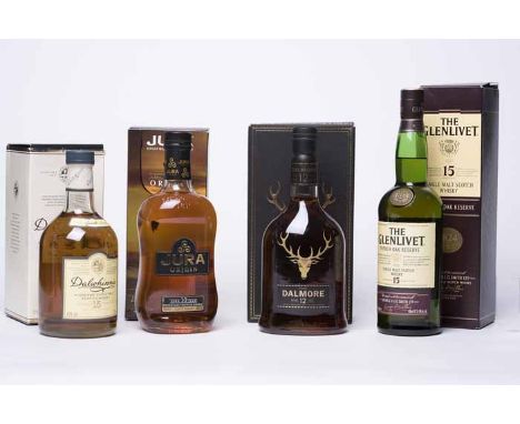 GLENLIVET FRENCH OAK RESERVE 15 YEARS OLD Single Malt Scotch Whisky. 70cl, 40% volume, in carton. DALMORE 12 YEARS OLD Single