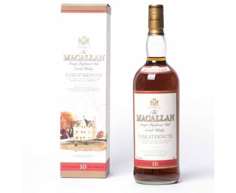THE MACALLAN 10 YEARS OLD CASK STRENGTH
Single Highland Malt Scotch Whisky. 1 litre, 57.7% volume, in carton. 
