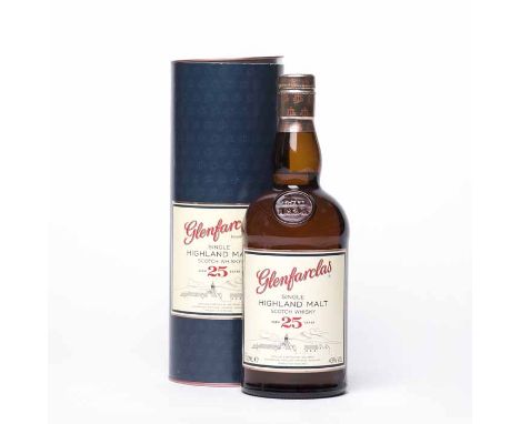 GLENFARCLAS AGED 25 YEARS Single Highland Malt Scotch Whisky. 700ml, 43% volume, in tube.