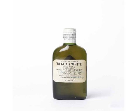 BLACK &amp; WHITE Blended Scotch Whisky, Special Blend of Buchanan's Choice Old Scotch Whisky, 70°Proof, white cap and spring