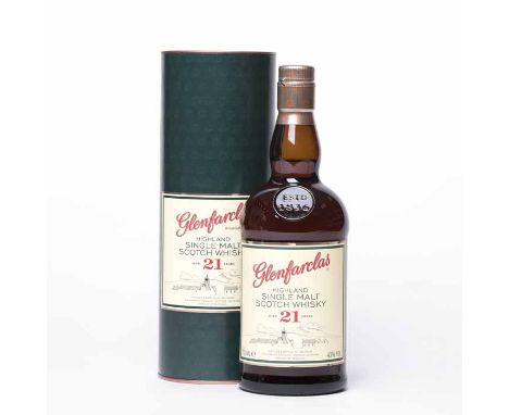 GLENFARCLAS AGED 21 YEARS Highland Single Malt Scotch Whisky. 700ml, 43% volume, in tube.