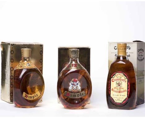 CRAWFORD'S FIVE STAR Blended Scotch Whisky. 26 2/3 fl. ozs, 70° proof, in carton. DIMPLE Blended Scotch Whisky. 26 2/3 fl. oz