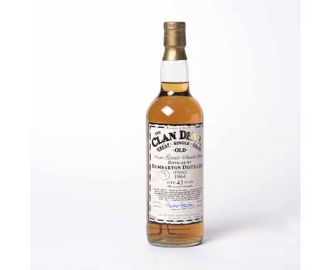 DUMBARTON 1964 43 YEARS OLD THE CLAN DENNY 
Single Grain Scotch Whisky. One of 215 bottles. 700ml, 51.8% volume. 