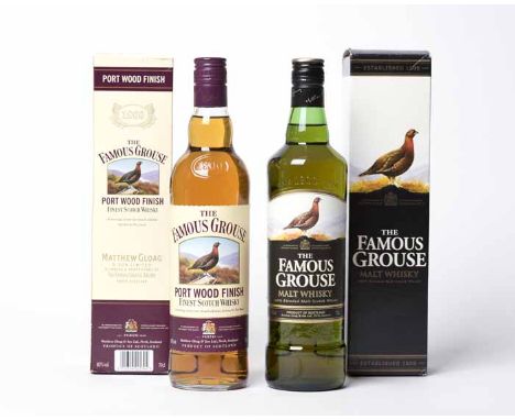 THE FAMOUS GROUSE PORT WOOD FINISH
Blended Scotch Whisky. 70cl, 40% volume, in carton. 
THE FAMOUS GROUSE BLENDED MALT
Blende