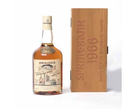 SPRINGBANK 1966 SINGLE CASK AGED 31 YEARS
Campbeltown Single Scotch Malt Whisky. Distilled February 1966, and matured in oak 