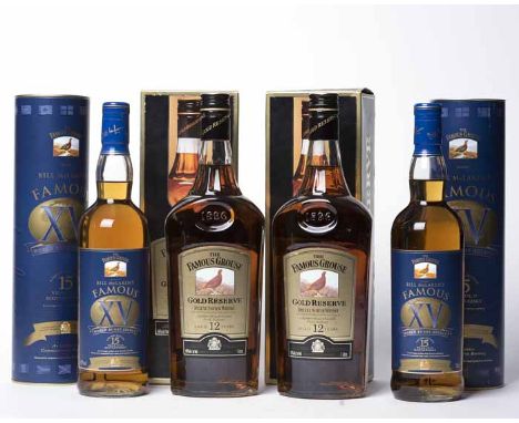 THE FAMOUS GROUSE GOLD RESERVE AGED 12 YEARS (2) Blended Scotch Whisky. 1 litre, 40% volume, in carton. BILL MCLAREN'S FAMOUS