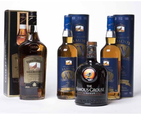 THE FAMOUS GROUSE GOLD RESERVE AGED 12 YEARS
Blended Scotch Whisky. 1 litre, 40% volume, in carton. 
BILL MCLAREN'S FAMOUS XV
