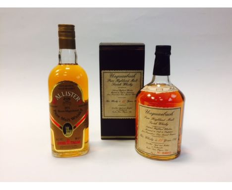 AMENDED DESCRIPTION
USQUEBACH 15 YEARS OLD Highland Blended Malt Scotch Whisky. Bottle no. 040051. 750ml, 43% volume, in cart