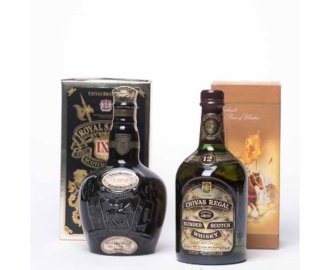 ROYAL SALUTE LXX 
Blended Scotch Whisky. Labelled for the Chinese market. 700ml, 40% volume, in black Wade decanter with velv