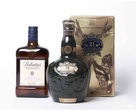 CHIVAS BROTHERS ROYAL SALUTE AGED 21 YEARS - EMERALD Blended Scotch Whisky. 70cl, 40% volume, in emerald ceramic flagon, velv