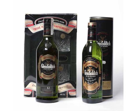 GLENFIDDICH SPECIAL RESERVE AGED 12 YEARS Single Malt Scotch Whisky. 1 litre, 40% volume, in tube. GLENFIDDICH SPECIAL RESERV