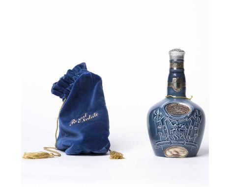 CHIVAS BROTHERS ROYAL SALUTE 21 YEARS OLD Blended Scotch Whisky. 26 2/3 fl. ozs, 70° proof, in sapphire Spore flagon in velve