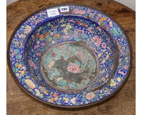 A 19th century Canton enamel basin, diameter 40cm