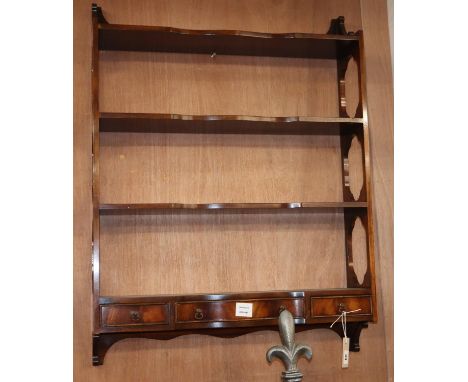 A George III style three shelf wall bracket, W.69cm, D.17cm, H.92cm