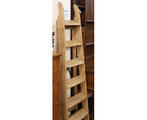A vintage pine step ladder, H.175cm