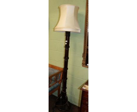A Chinese hardwood standard lamp