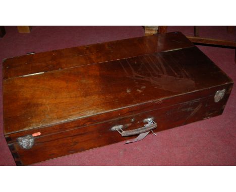 A joined hardwood travelling trunk, having hinged compartment 