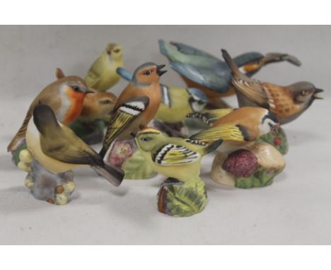 A QUANTITY OF ROYAL WORCESTER BIRD FIGURES (10)
