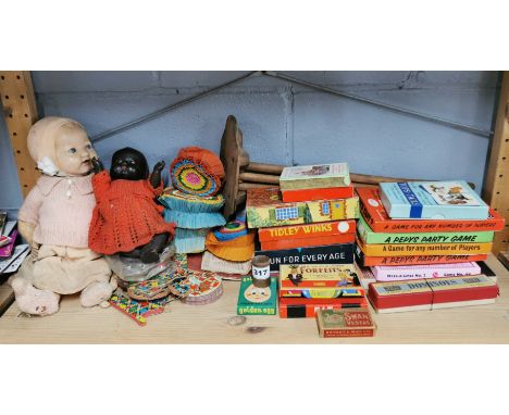 A quantity of vintage toys and games.