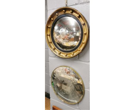 Two vintage convex mirrors, Dia. 41cm.