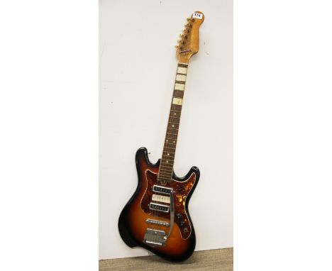 A vintage electric guitar.