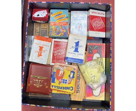 A collection of vintage playing cards etc.