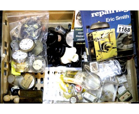 Mixed pocket watch movements, dials, cases and spares and a compensated barometer. P&amp;P Group 2 (£18+VAT for the first lot