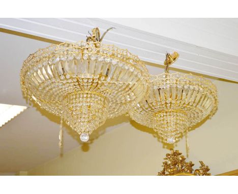 A Pair of Lustre Six Light Centre Lights