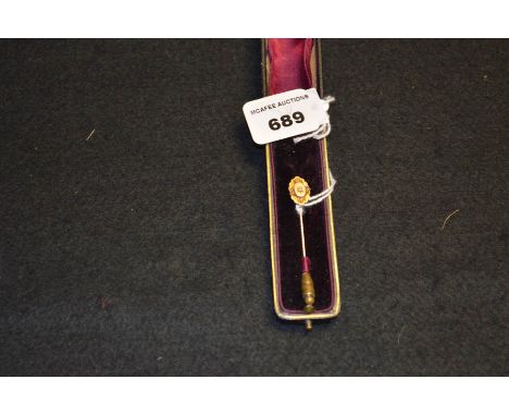 A 15ct Gold and Diamond Stick Pin in Original Case 