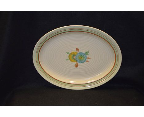 A Clarice  Cliff Wilkinson Limited Oval Plate 'Honeydew'