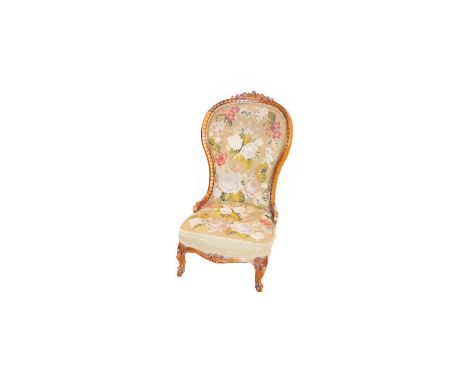 A Mahogany Ladies Chair, Tapestry Seat