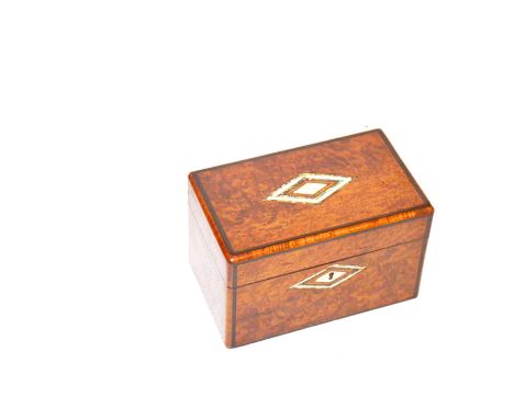 A Mother of Pearl Inlaid Walnut Tea Caddy