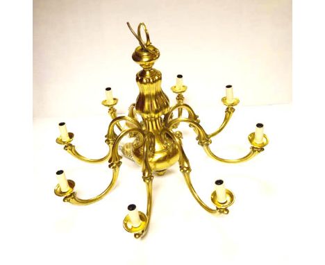 A Very Good Brass Eight Branch Centre Light Fitting
