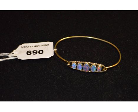 A Very Nice Gold Plated And Opal Inset Bangle