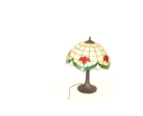 A Tiffany Glass Table Lamp and Shade